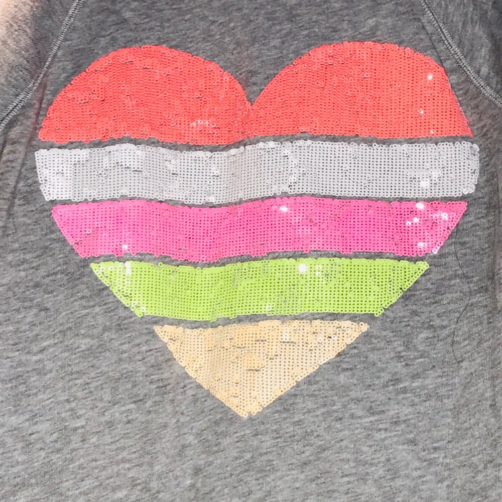 Victoria’s Secret ZIP Sequin Heart SWEATER & TEE!!